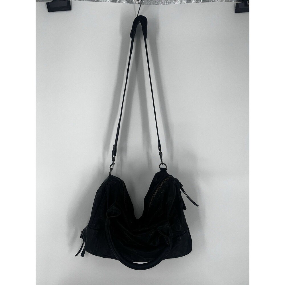 Yvonne Kone Black Leather Large Carryall Satchel 2 Compartment Shoulder Bag